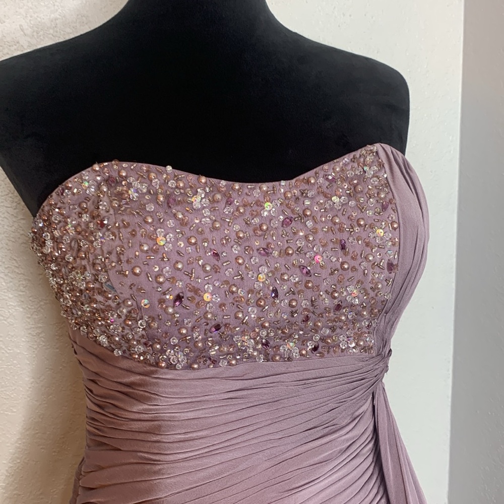 Sarah Danielle Evening dress lavender beaded sleeveless prom wedding cocktail 6 - Picture 3 of 6